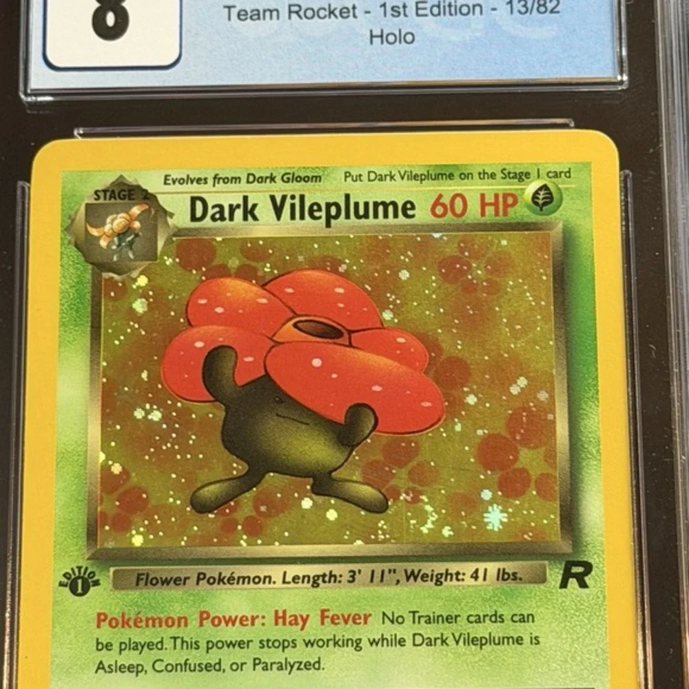 Pokémon Dark Vileplume 1st Ed. Holo 13/82 CGC 8 TCG 2000 Team Rocket WotC Vtg